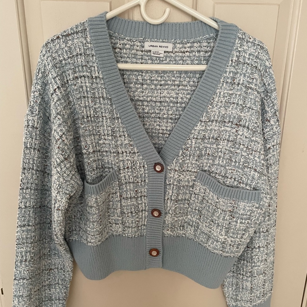 J.ING Light Blue Textured Cardigan